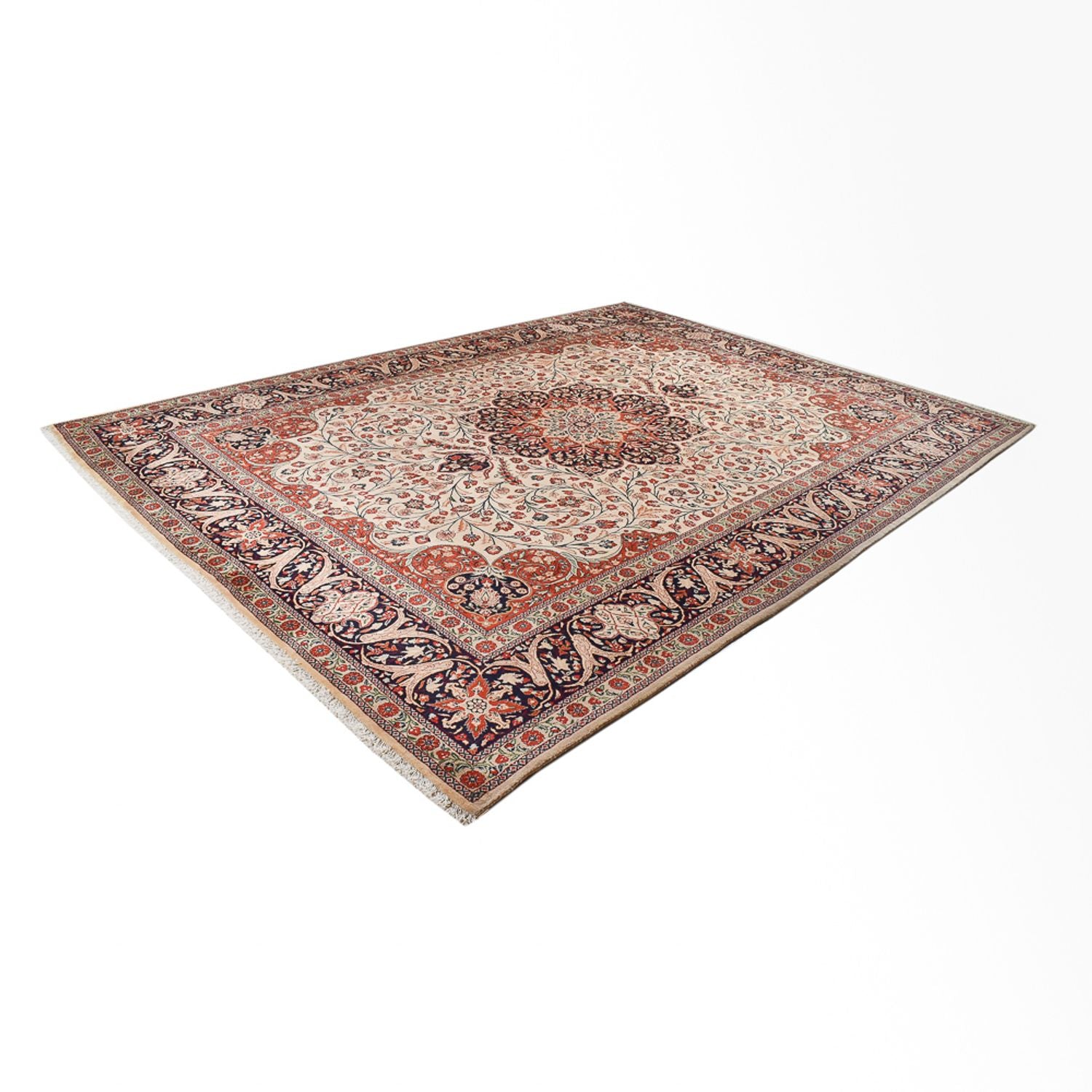 Persisk tæppe - Keshan - 403 x 299 cm - beige