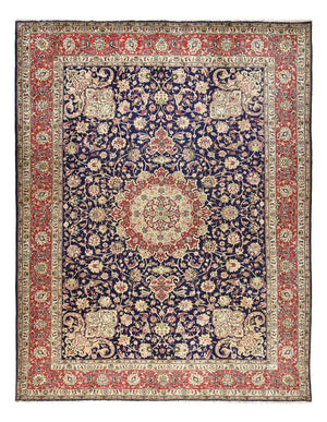Persisk tæppe - Tabriz - Royal - 400 x 300 cm - mørkeblå