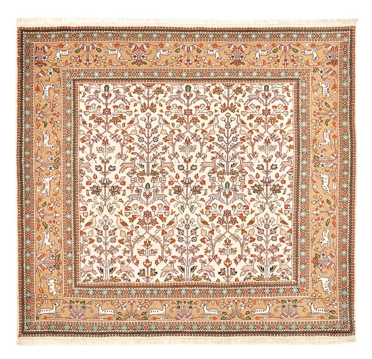 Persisk tæppe - Classic firkantet  - 200 x 200 cm - creme