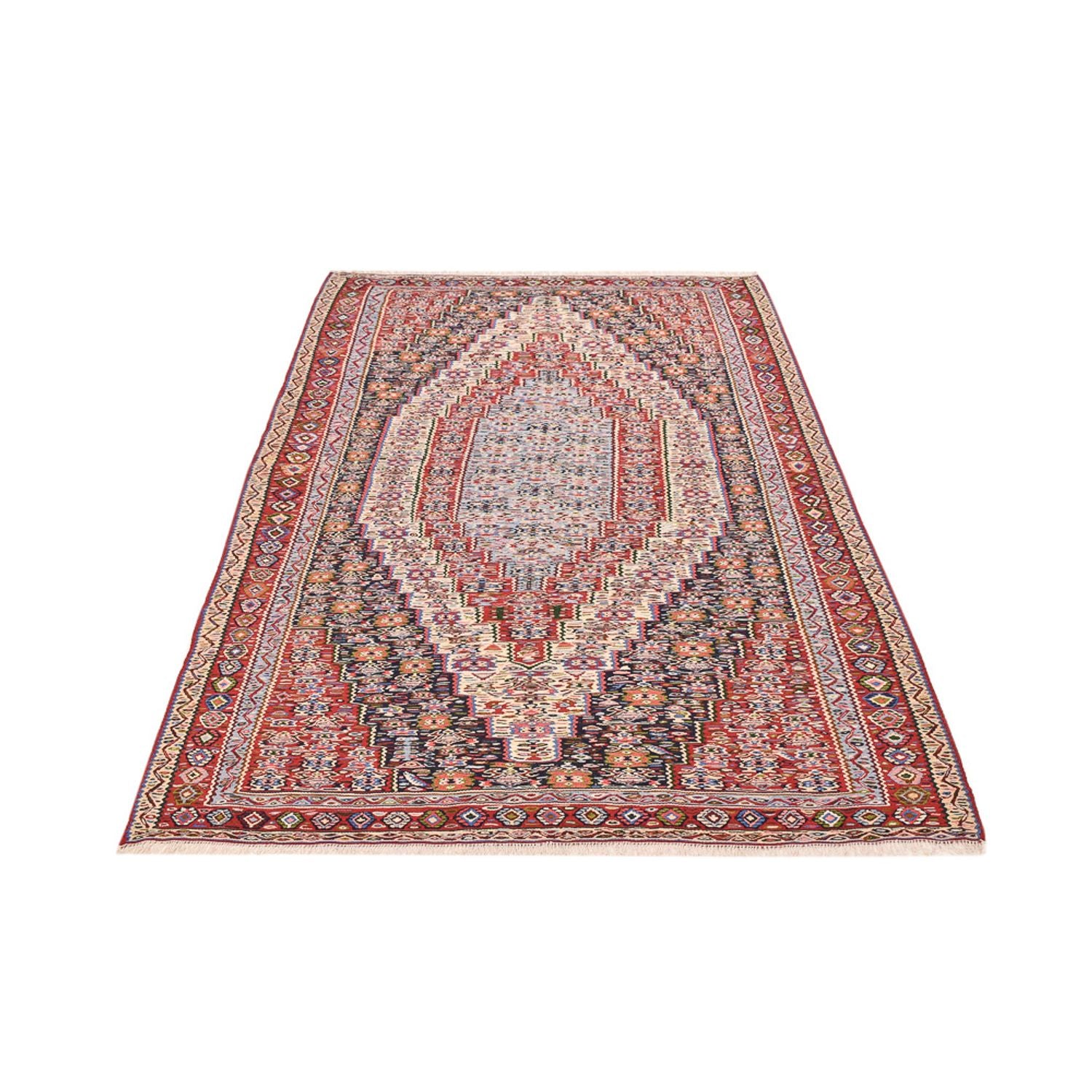 Kelim-tæppe - orientalsk - 237 x 144 cm - terrakotta