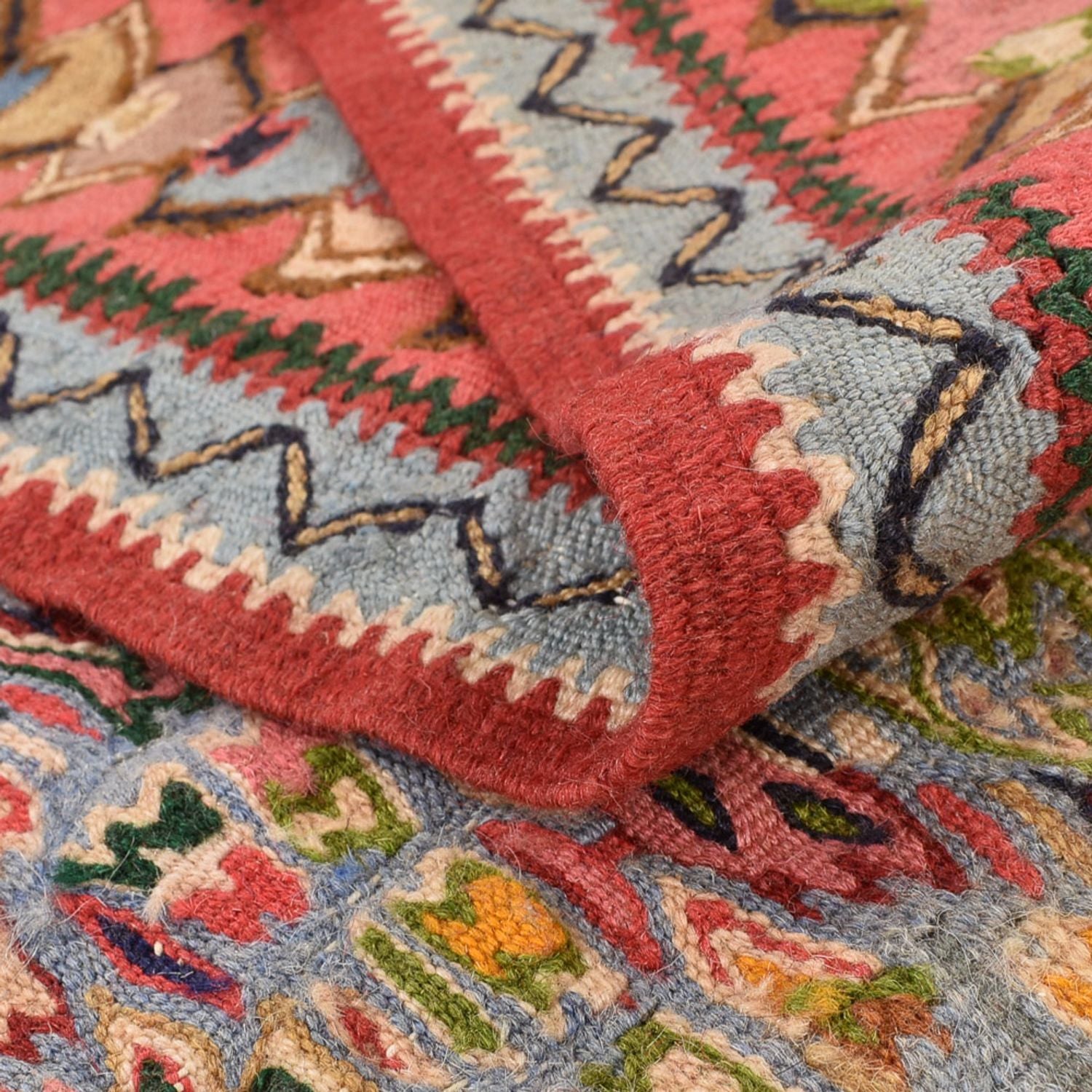 Kelim-tæppe - orientalsk - 255 x 143 cm - mørk beige
