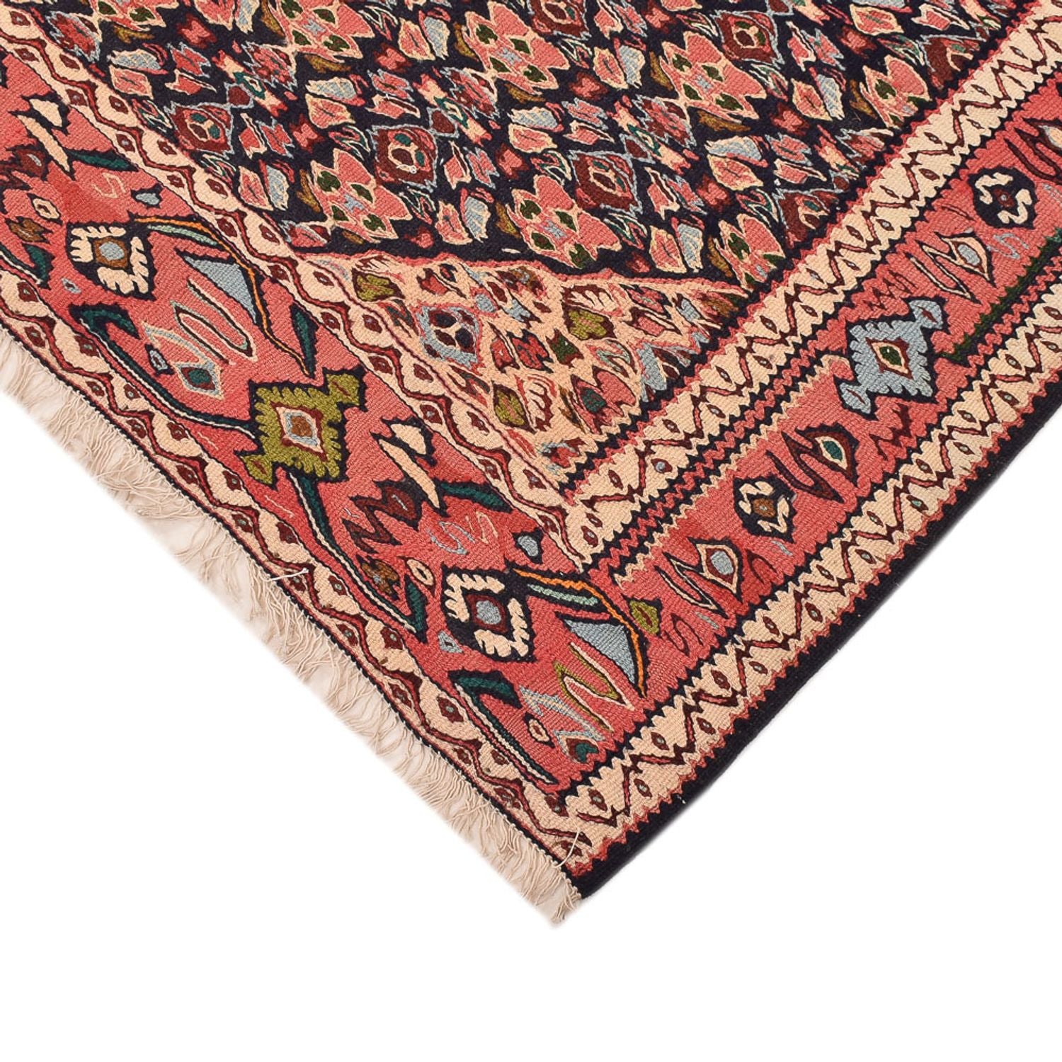 Kelim-tæppe - orientalsk - 238 x 132 cm - mørk beige