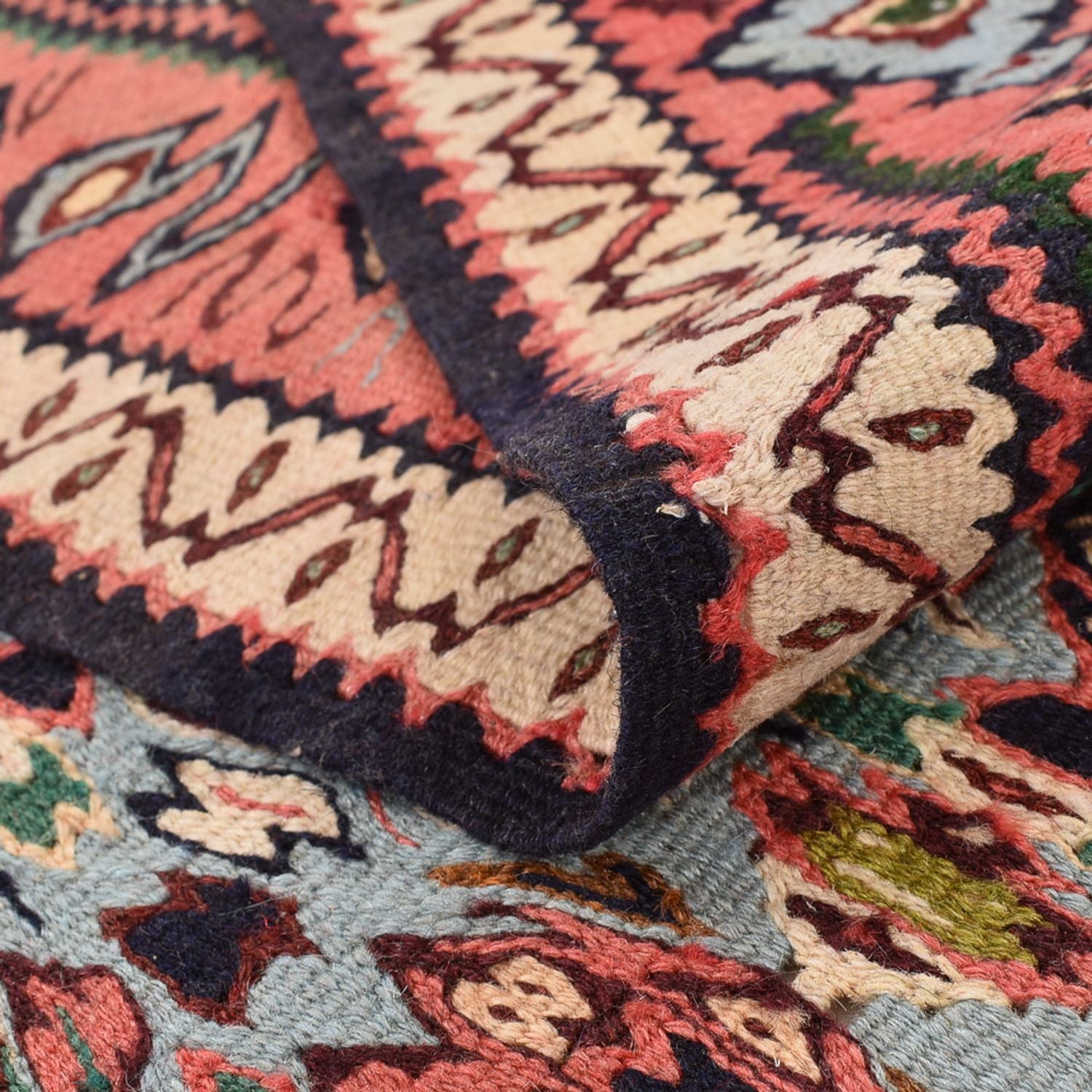 Kelim-tæppe - orientalsk - 238 x 132 cm - mørk beige