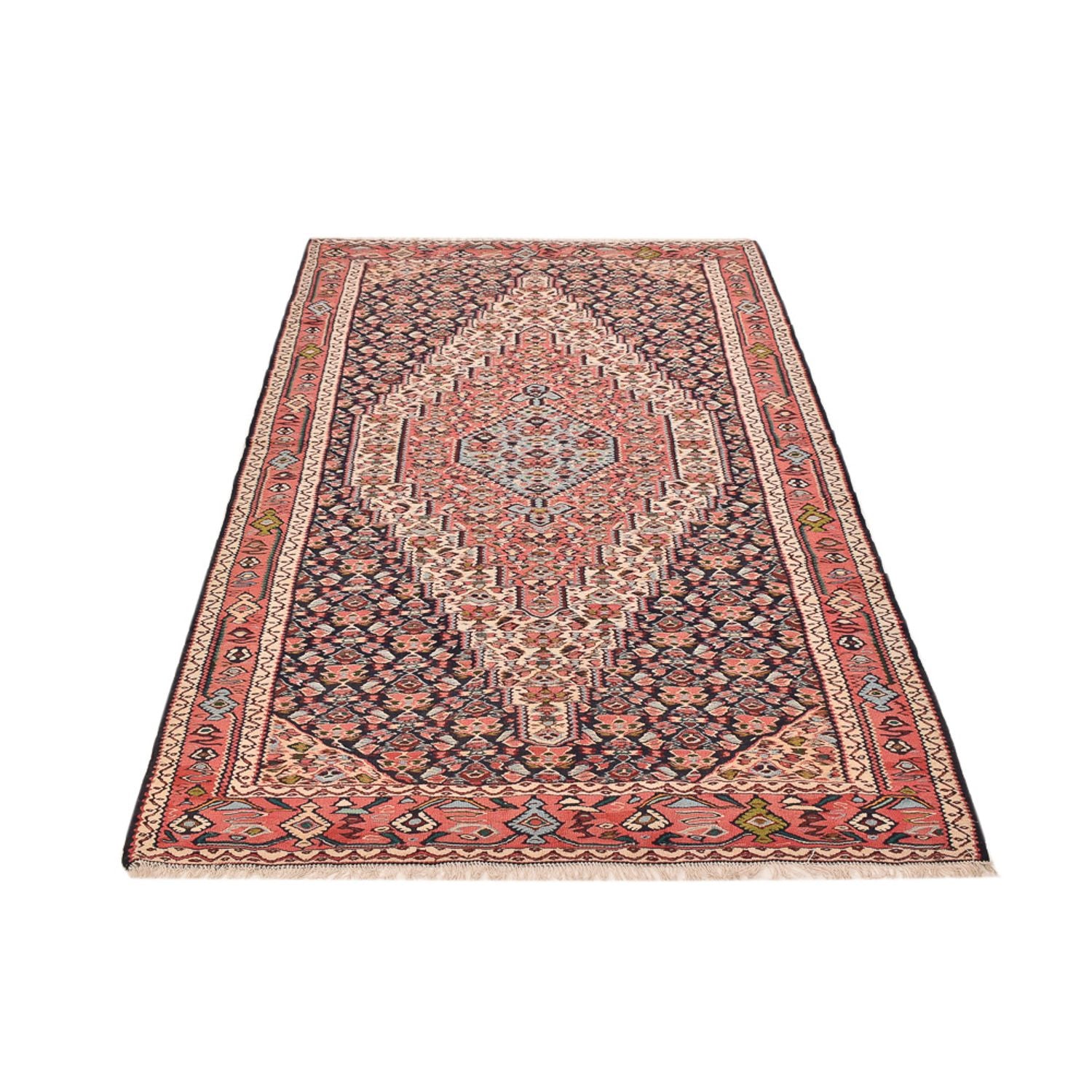 Kelim-tæppe - orientalsk - 238 x 132 cm - mørk beige