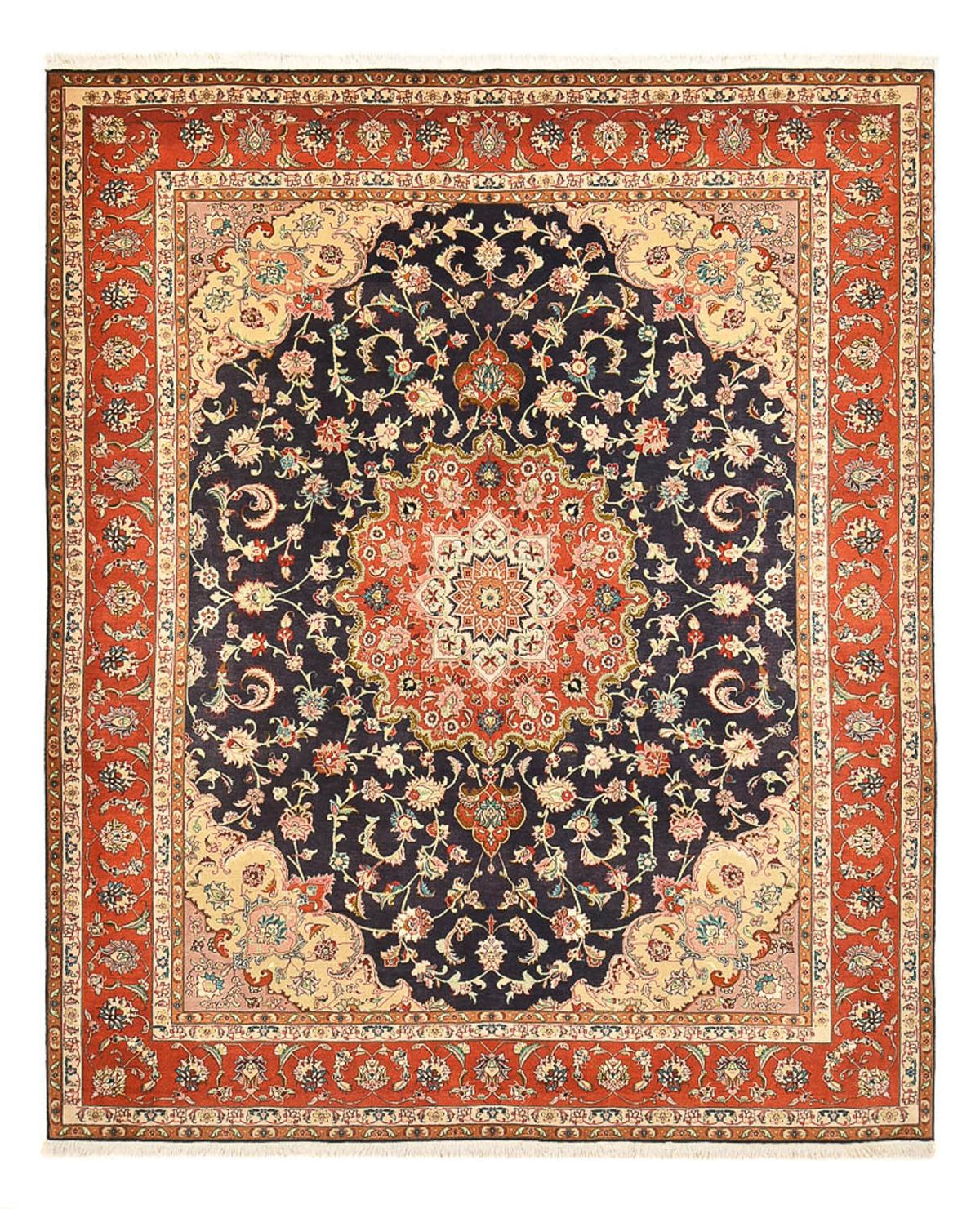 Persisk tæppe - Tabriz - Royal - 255 x 205 cm - mørkeblå