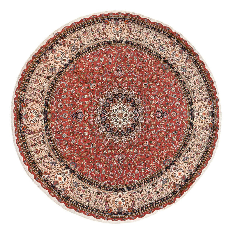 Persisk tæppe - Tabriz - Premium rundt  - 300 x 300 cm - rød