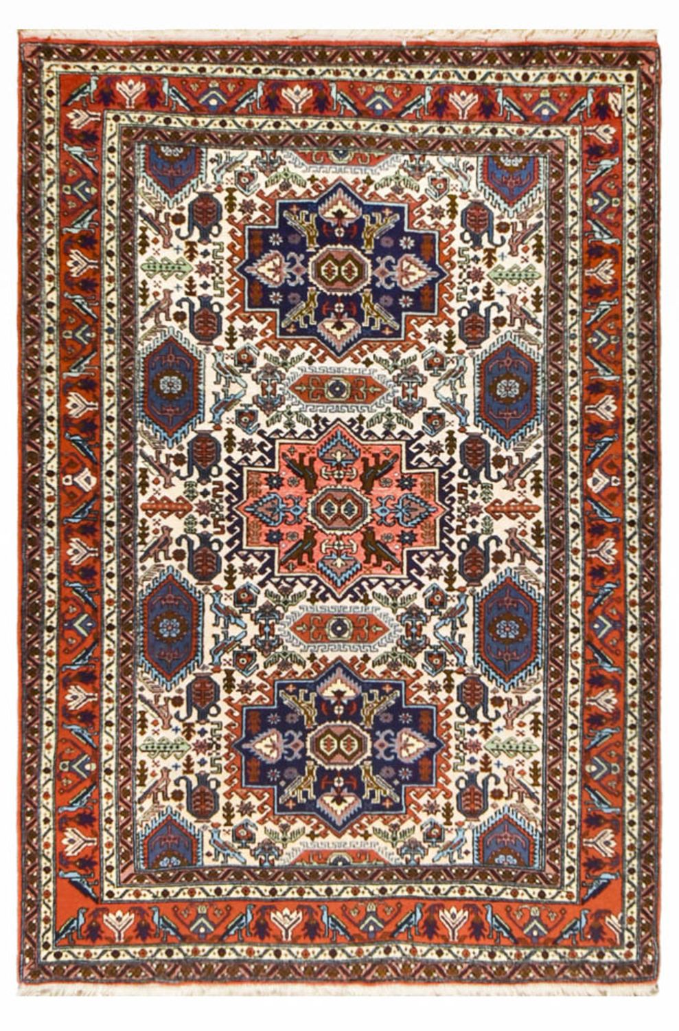 Persisk tæppe - Nomadisk - 194 x 133 cm - flerfarvet