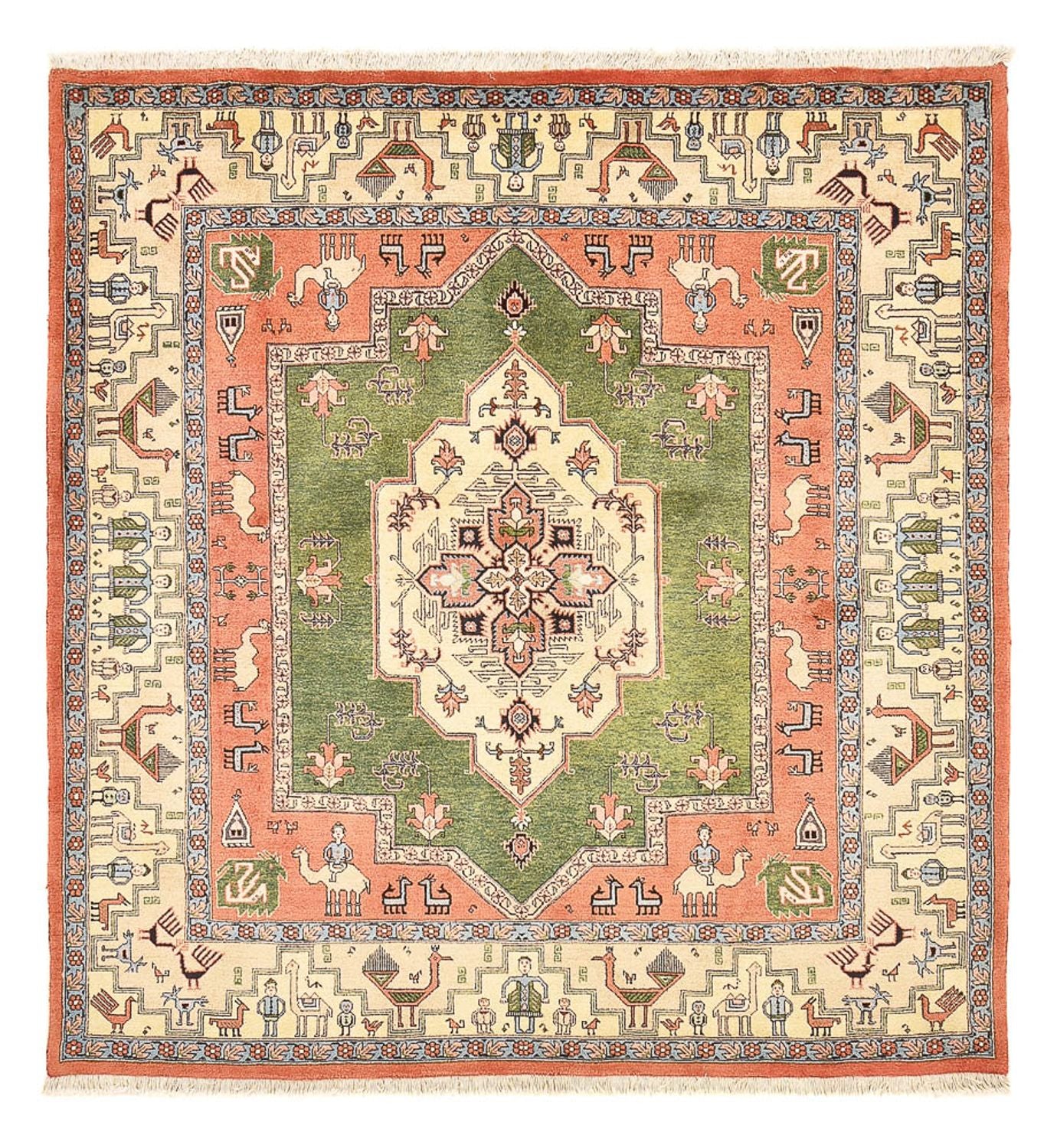 Persisk tæppe - Nomadisk firkantet  - 208 x 198 cm - grøn