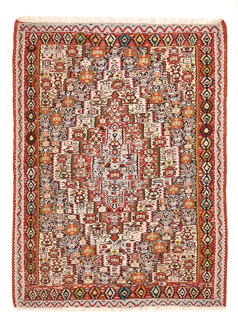 Kelim-tæppe - orientalsk - 145 x 118 cm - terrakotta