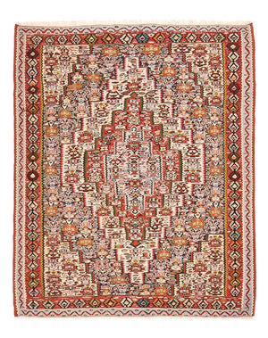 Kelim-tæppe - orientalsk - 150 x 118 cm - terrakotta