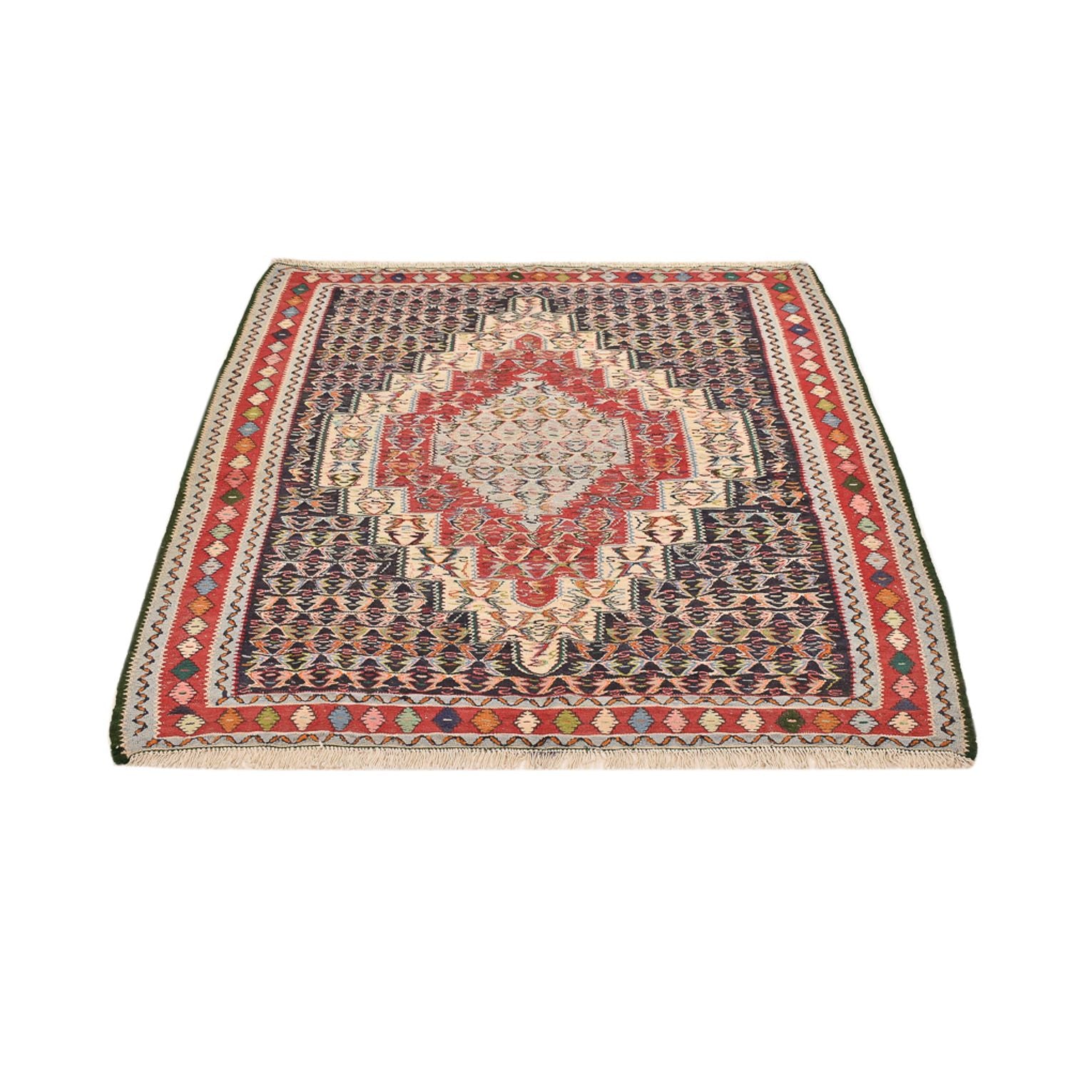 Kelim-tæppe - orientalsk firkantet  - 147 x 130 cm - rød
