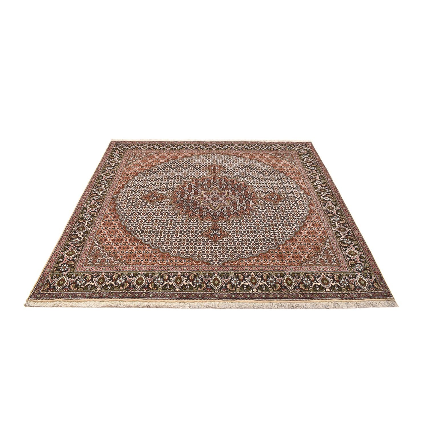 Persisk tæppe - Tabriz - Royal firkantet  - 207 x 204 cm - brun