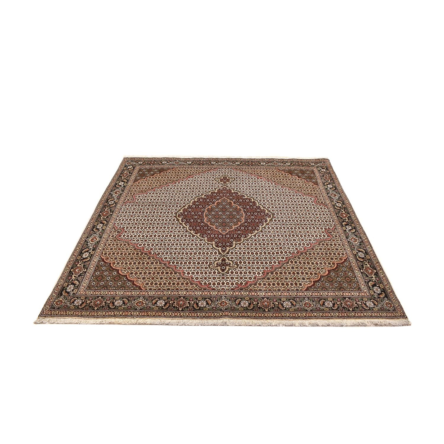 Persisk tæppe - Tabriz - Royal firkantet  - 200 x 200 cm - lys brun