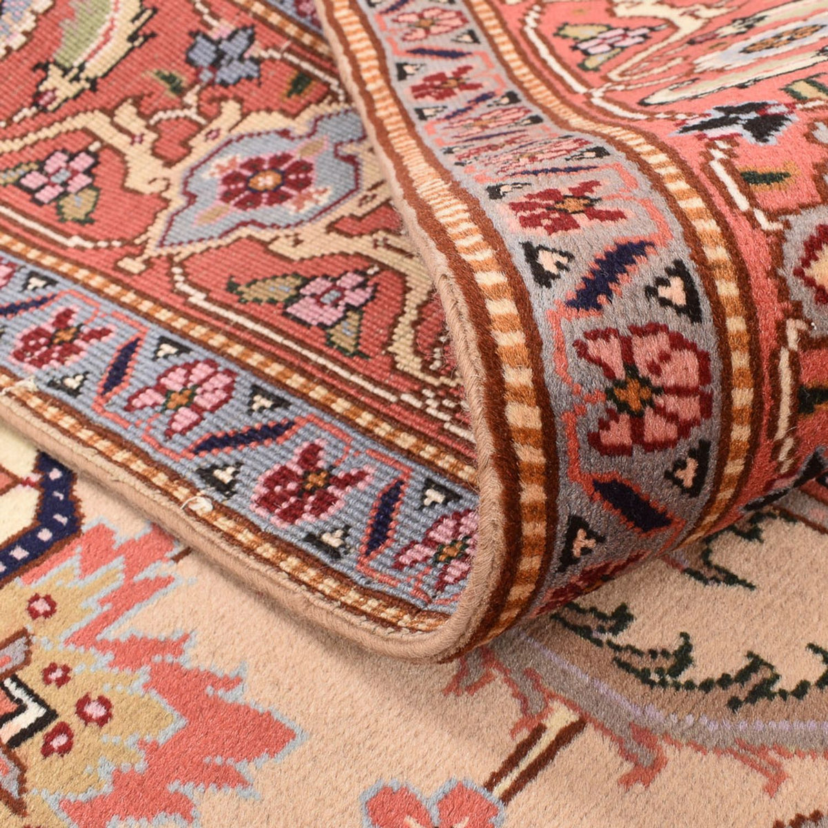 Persisk tæppe - Nomadisk firkantet  - 200 x 197 cm - lys beige