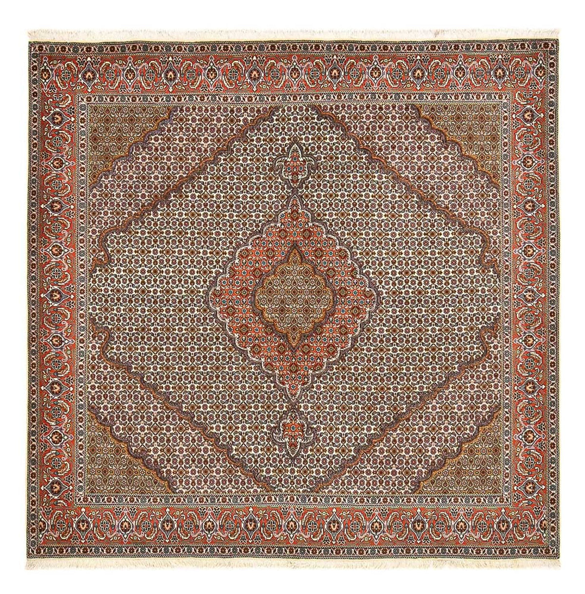 Persisk tæppe - Tabriz - Royal firkantet  - 210 x 206 cm - rust