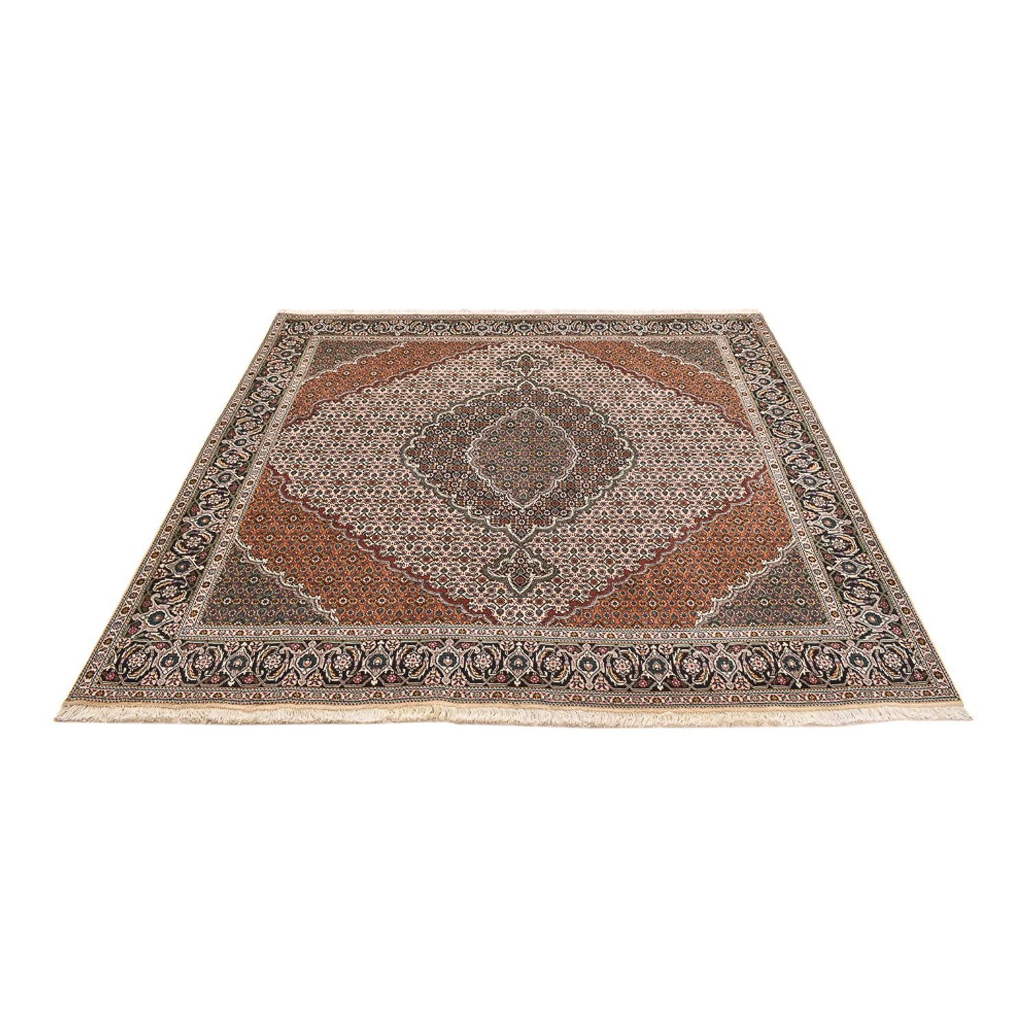 Persisk tæppe - Tabriz - Royal firkantet  - 206 x 202 cm - lys brun