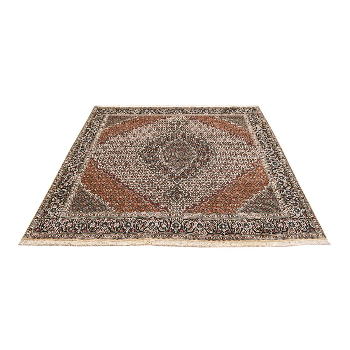 Persisk tæppe - Tabriz - Royal firkantet  - 206 x 202 cm - lys brun