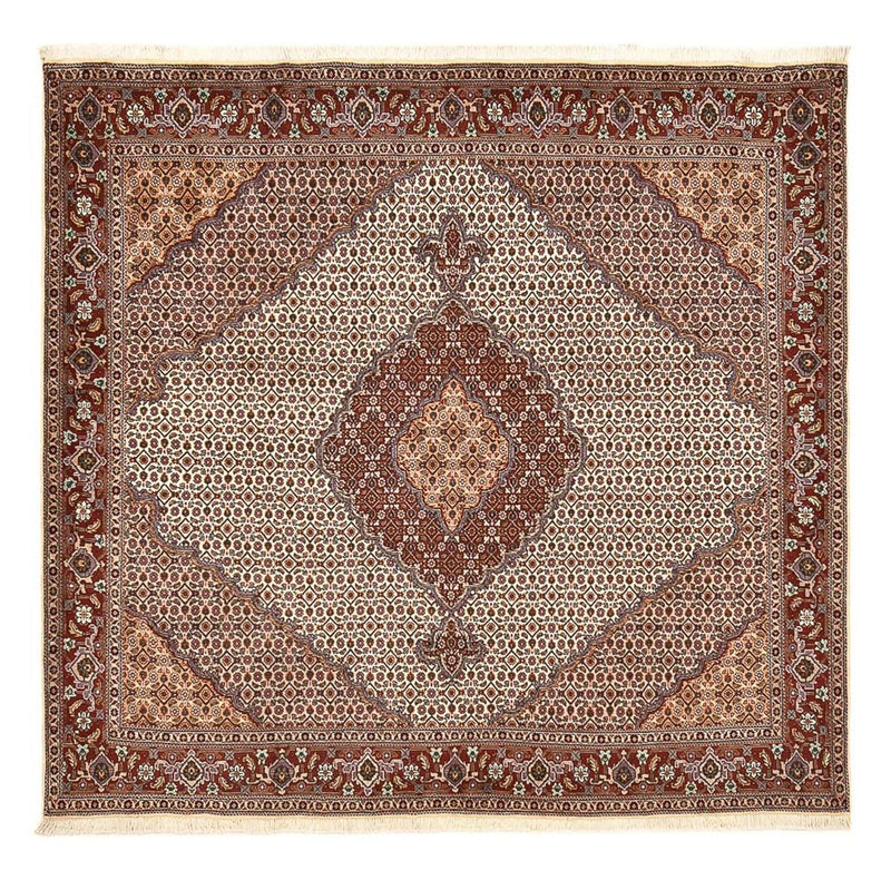 Persisk tæppe - Tabriz - Royal firkantet  - 204 x 198 cm - lys brun