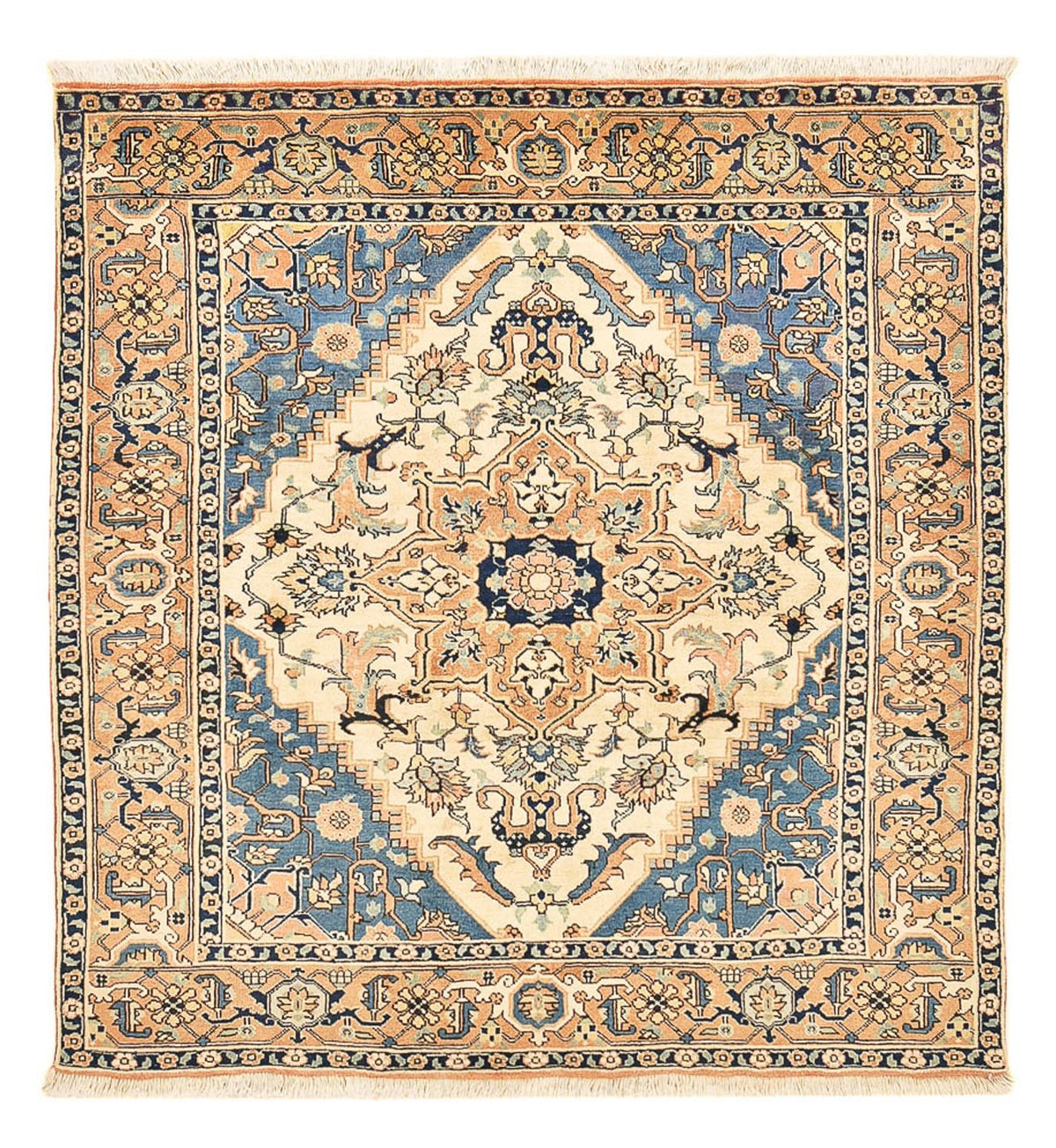 Persisk tæppe - Nomadisk firkantet  - 207 x 192 cm - lys beige