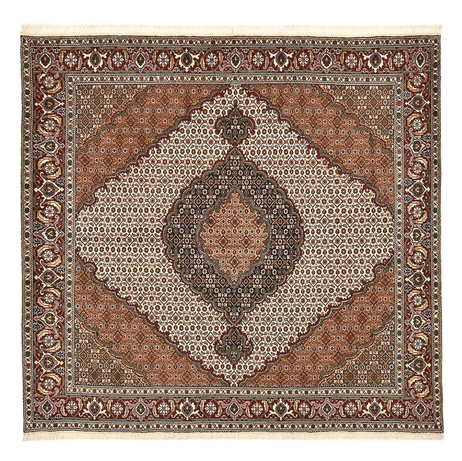 Persisk tæppe - Tabriz - Royal firkantet  - 199 x 198 cm - lys brun