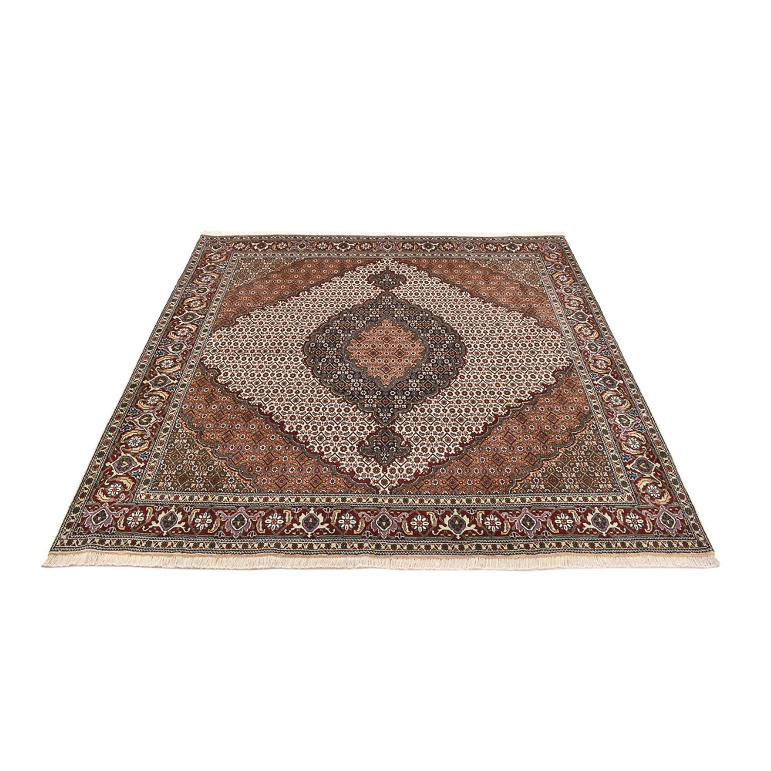 Persisk tæppe - Tabriz - Royal firkantet  - 199 x 198 cm - lys brun