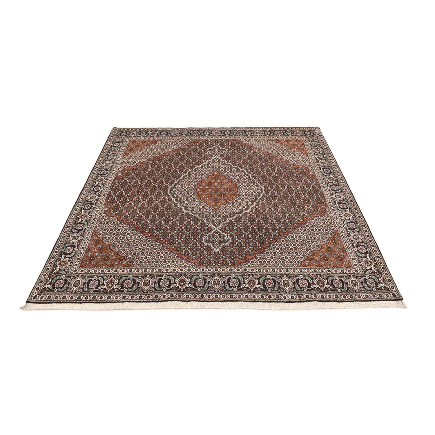 Persisk tæppe - Tabriz - Royal firkantet  - 203 x 203 cm - brun
