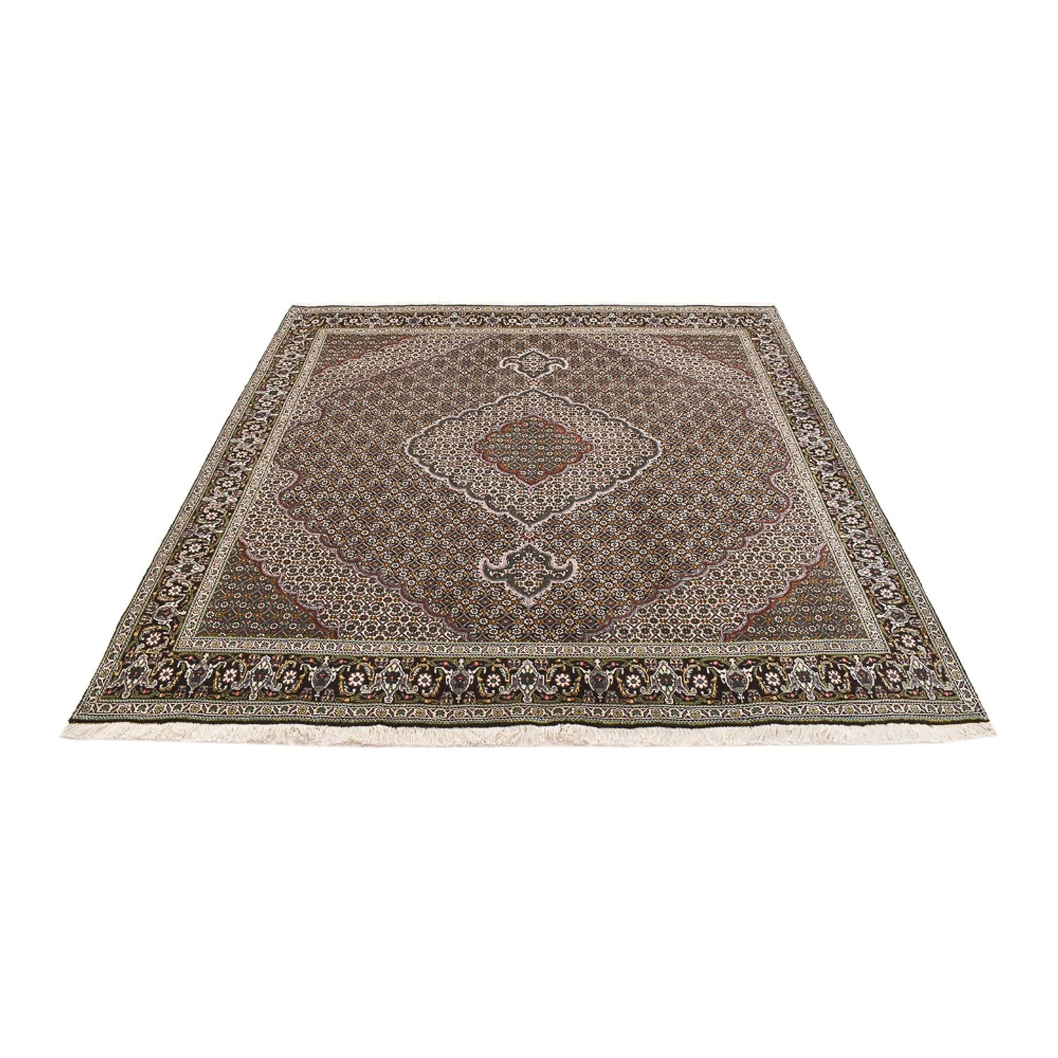 Persisk tæppe - Tabriz - Royal firkantet  - 201 x 200 cm - brun