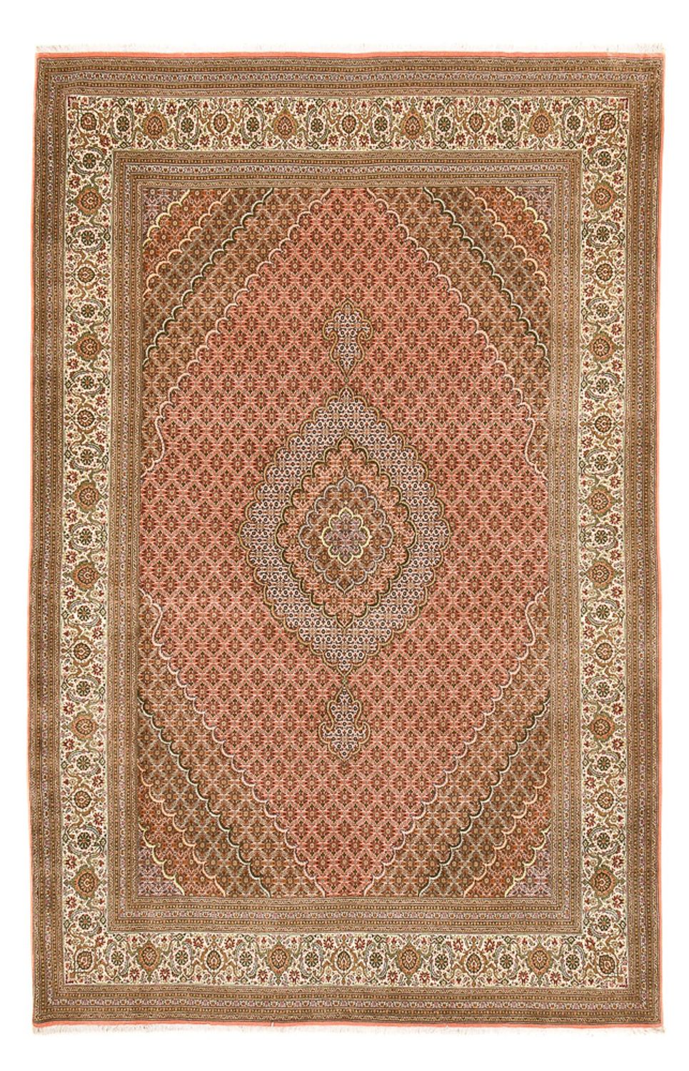 Persisk tæppe - Tabriz - Royal - 390 x 250 cm - lysrød