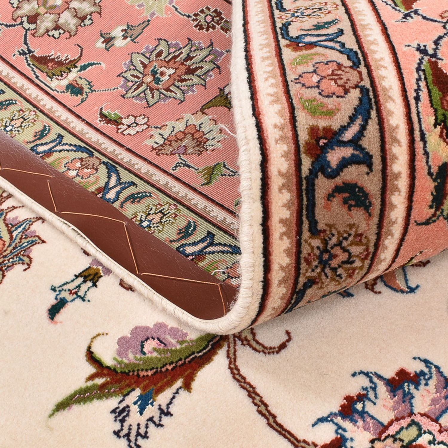 Persisk tæppe - Tabriz - Royal firkantet  - 210 x 204 cm - lys beige