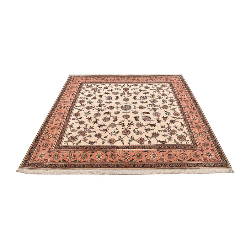 Persisk tæppe - Tabriz - Royal firkantet  - 210 x 204 cm - lys beige