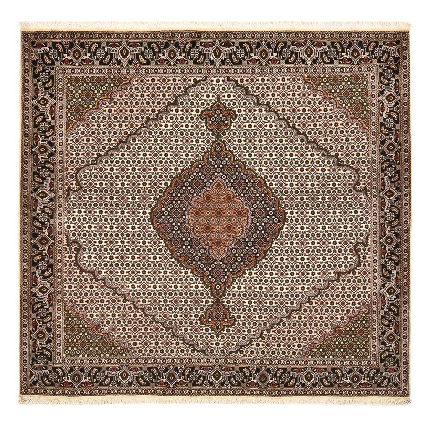 Persisk tæppe - Tabriz - Royal firkantet  - 204 x 200 cm - lys brun
