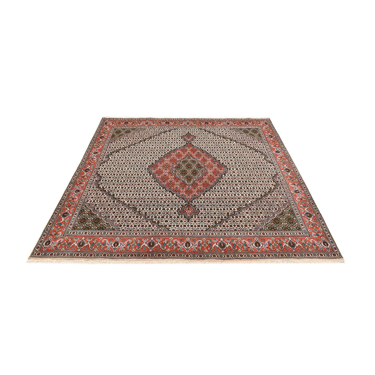Persisk tæppe - Tabriz - Royal firkantet  - 212 x 201 cm - lys brun