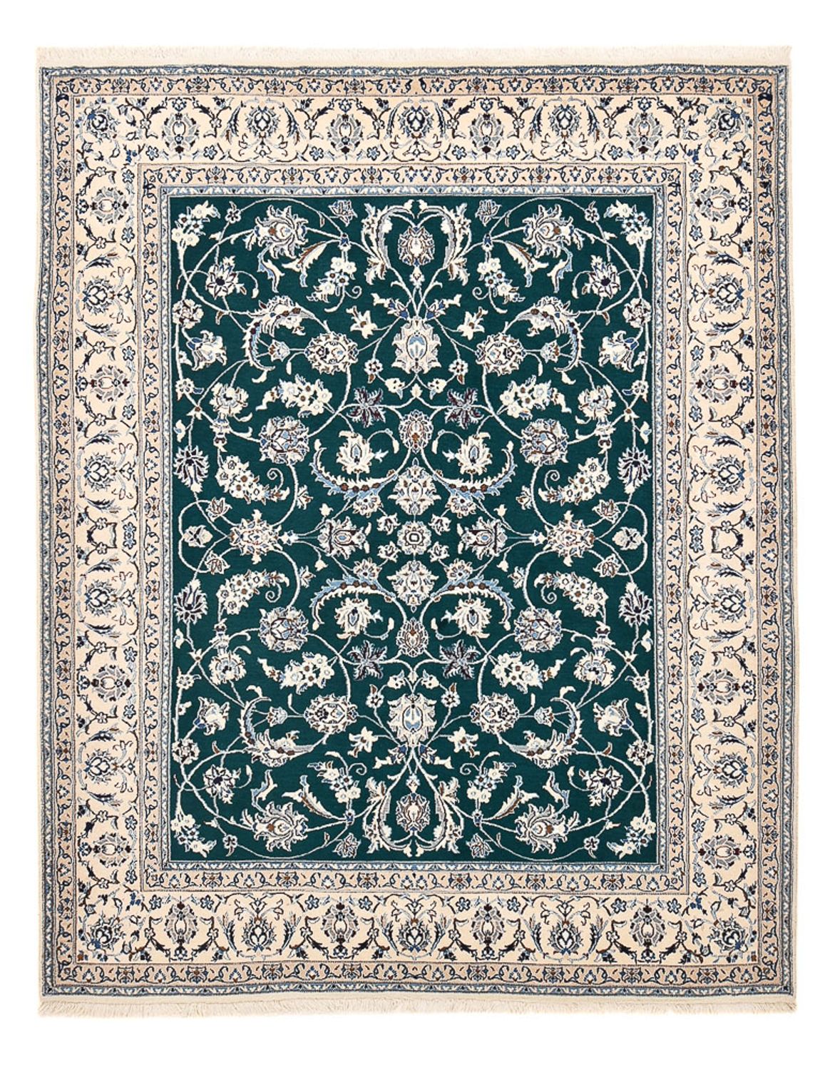 Persisk tæppe - Nain - Royal - 254 x 198 cm - mørkegrøn
