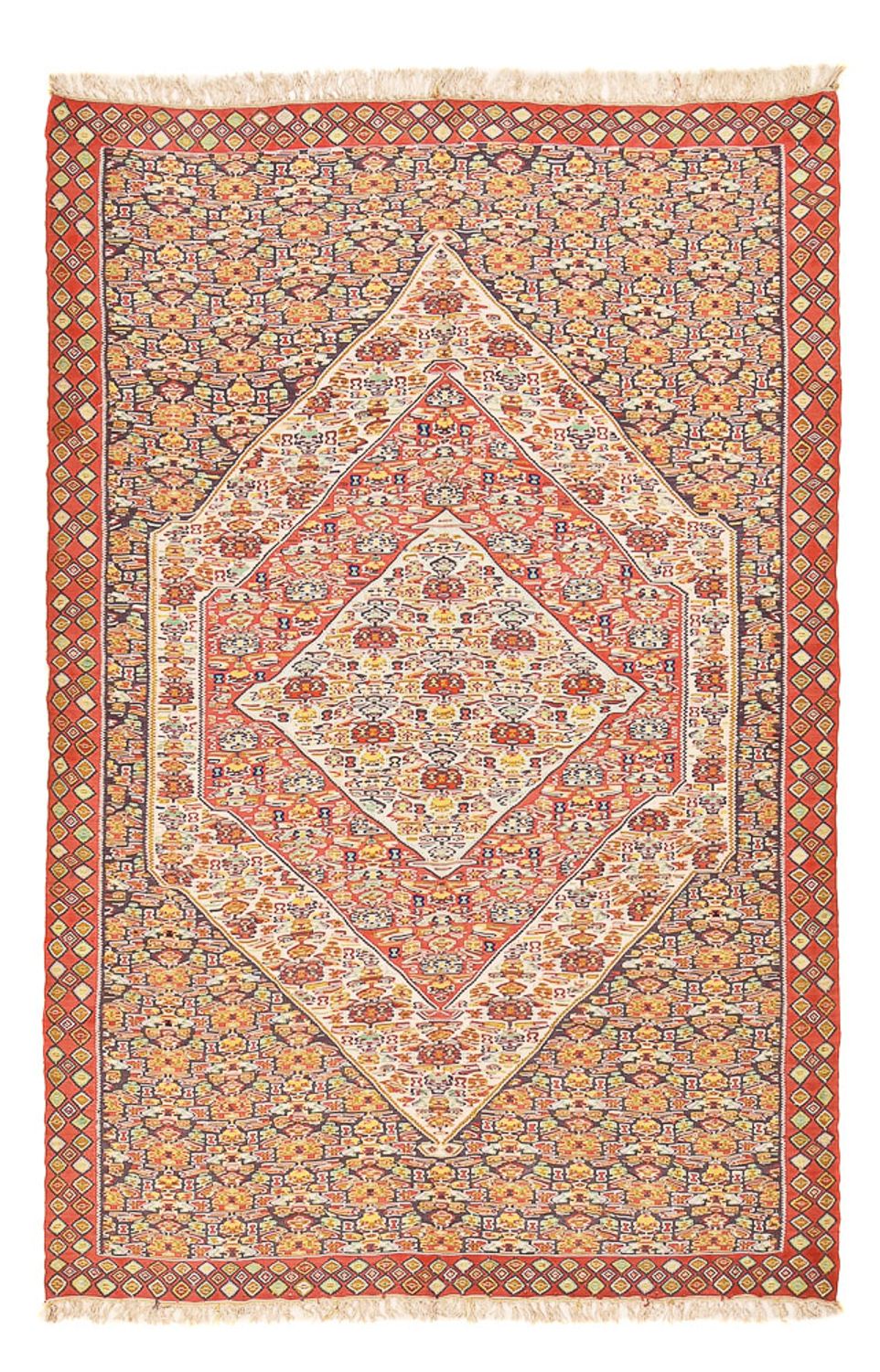 Kelim-tæppe - orientalsk - 255 x 165 cm - lys brun
