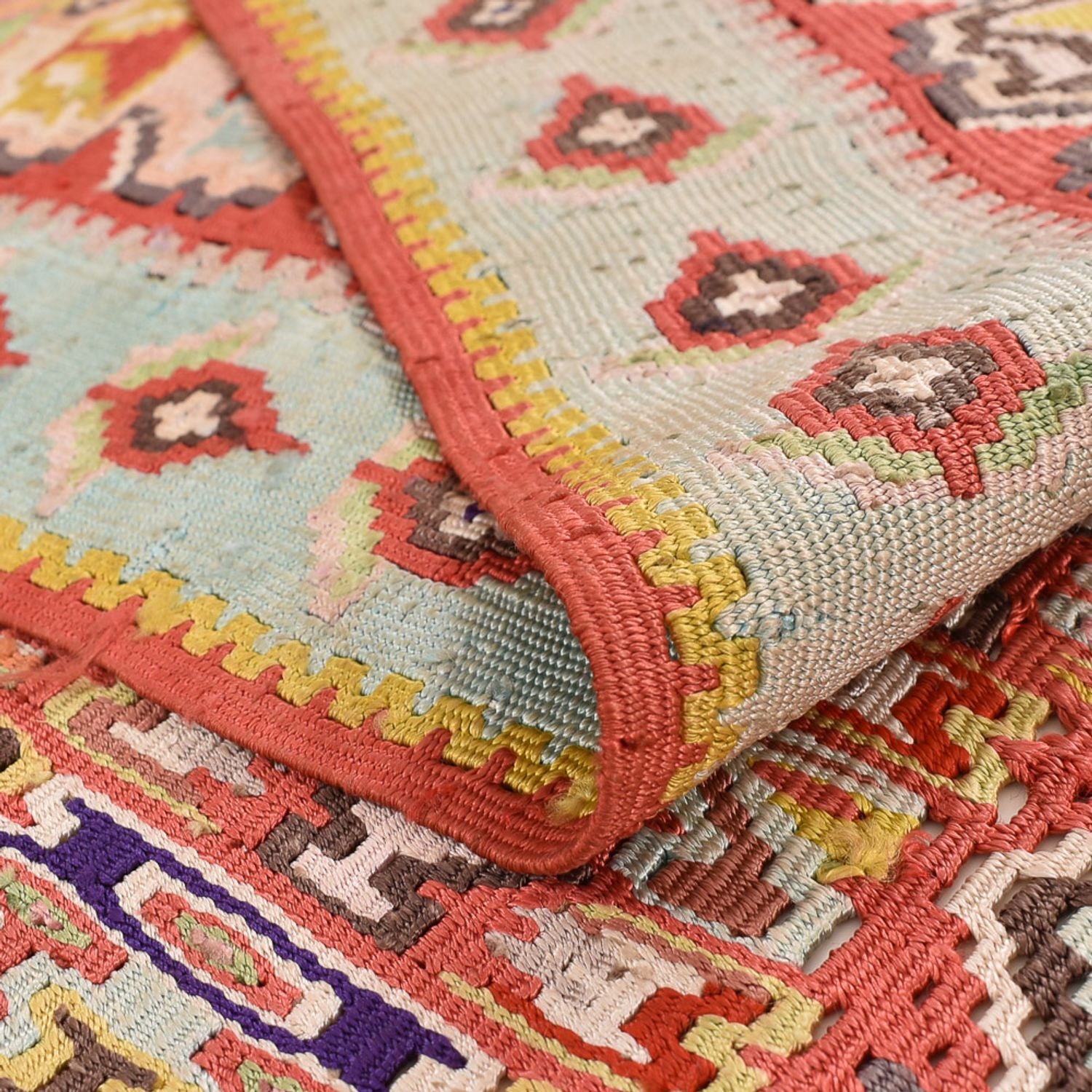Kelim-tæppe - orientalsk - 270 x 158 cm - lysrød