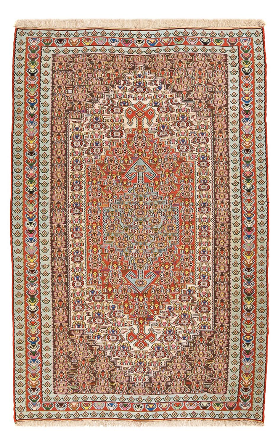 Kelim-tæppe - orientalsk - 258 x 160 cm - lysrød