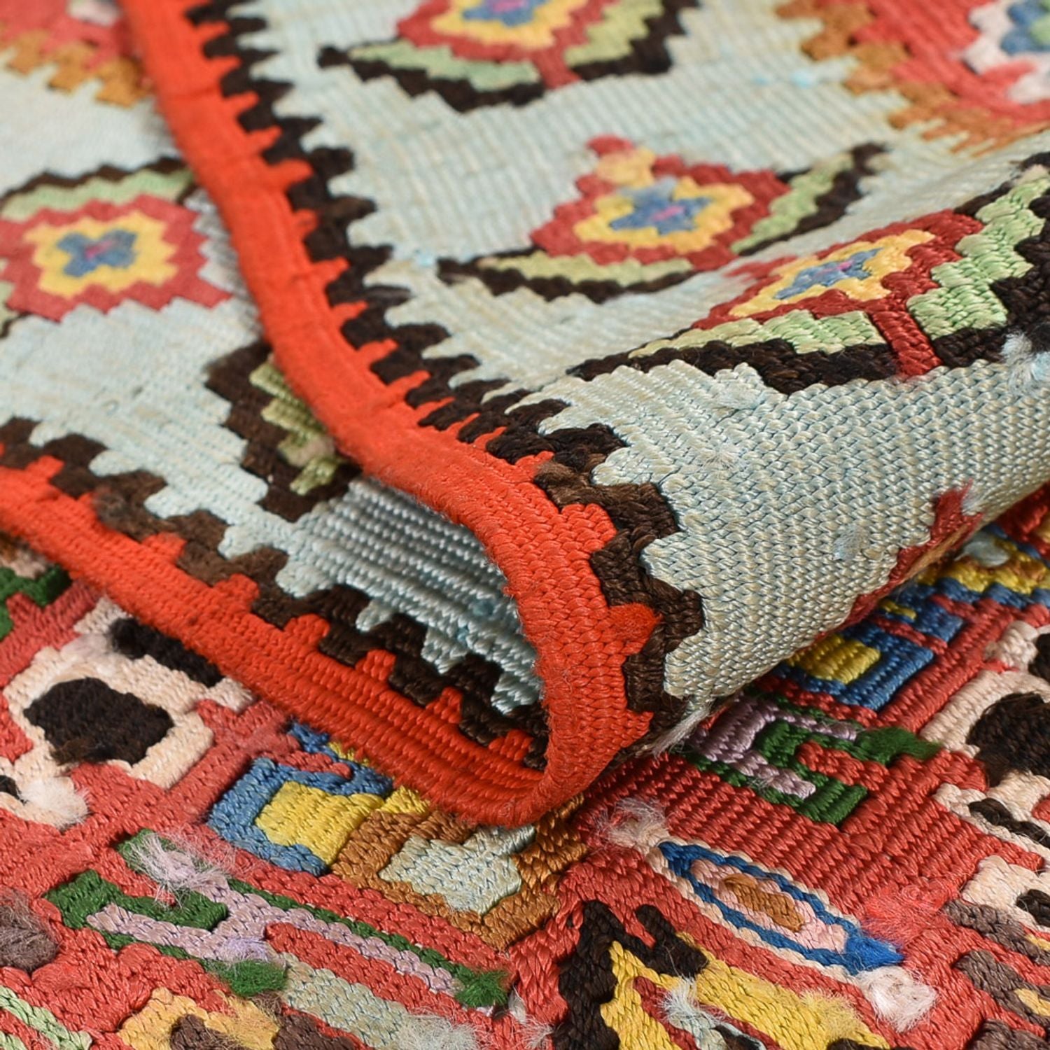 Kelim-tæppe - orientalsk - 258 x 160 cm - lysrød