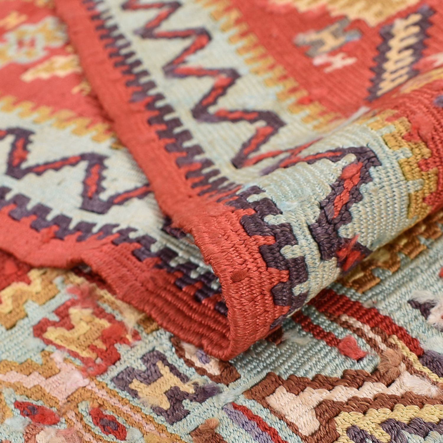 Kelim-tæppe - orientalsk - 248 x 156 cm - lysrød