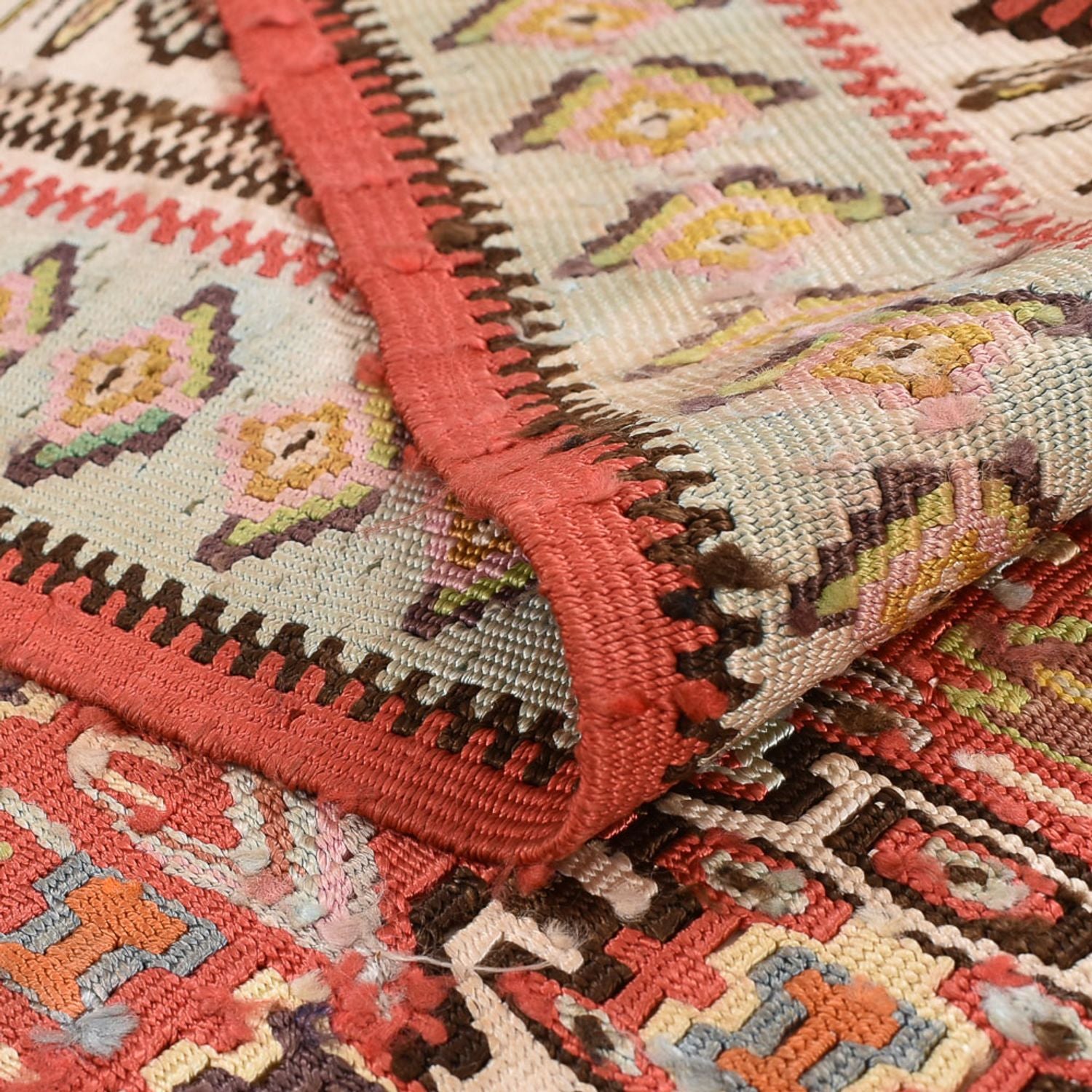Kelim-tæppe - orientalsk - 260 x 160 cm - lysrød