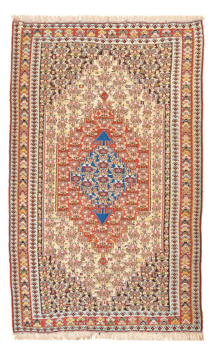 Kelim-tæppe - orientalsk - 260 x 158 cm - lysrød