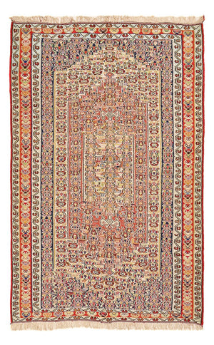 Kelim-tæppe - orientalsk - 250 x 153 cm - lysrød