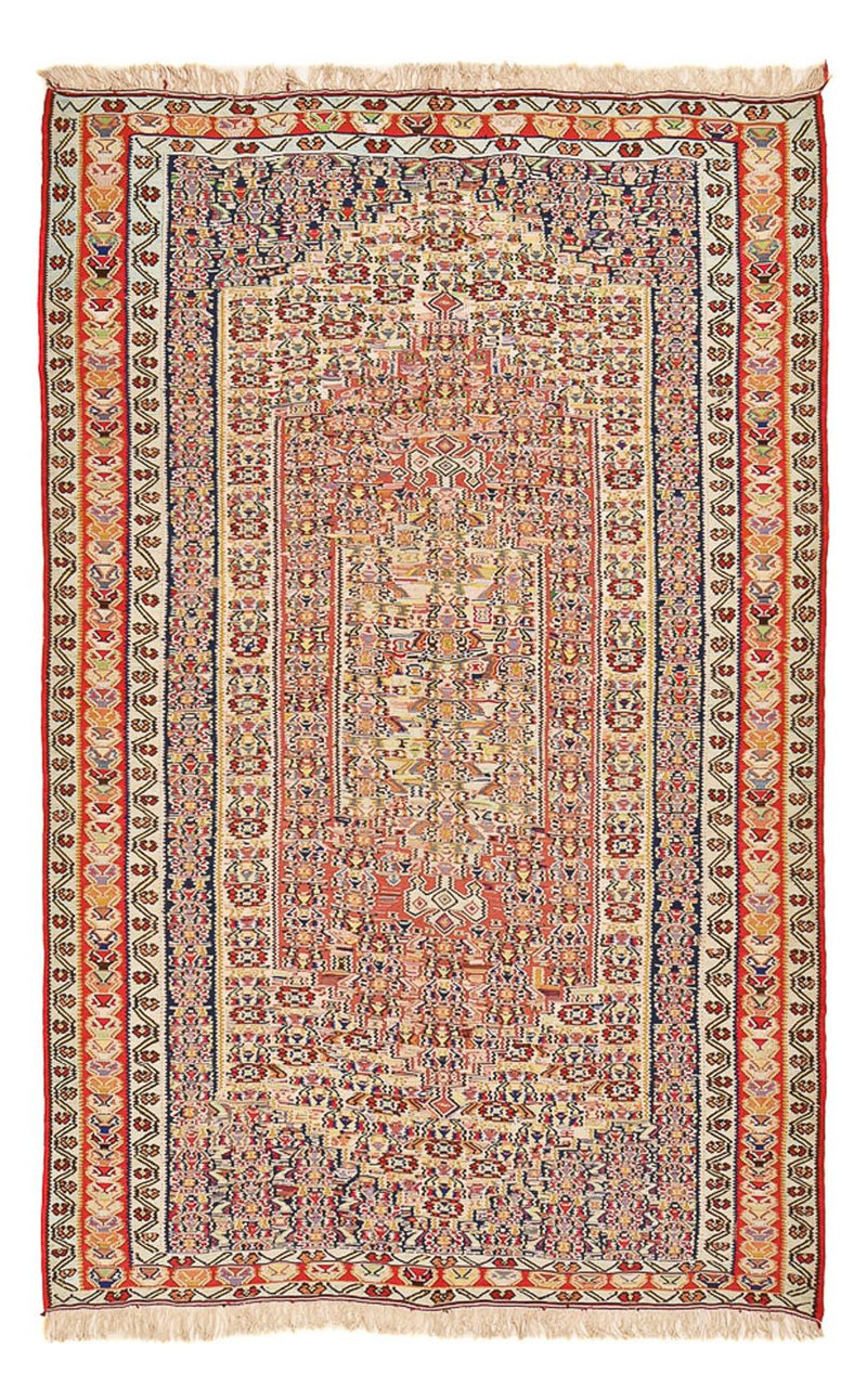 Kelim-tæppe - orientalsk - 250 x 153 cm - lysrød