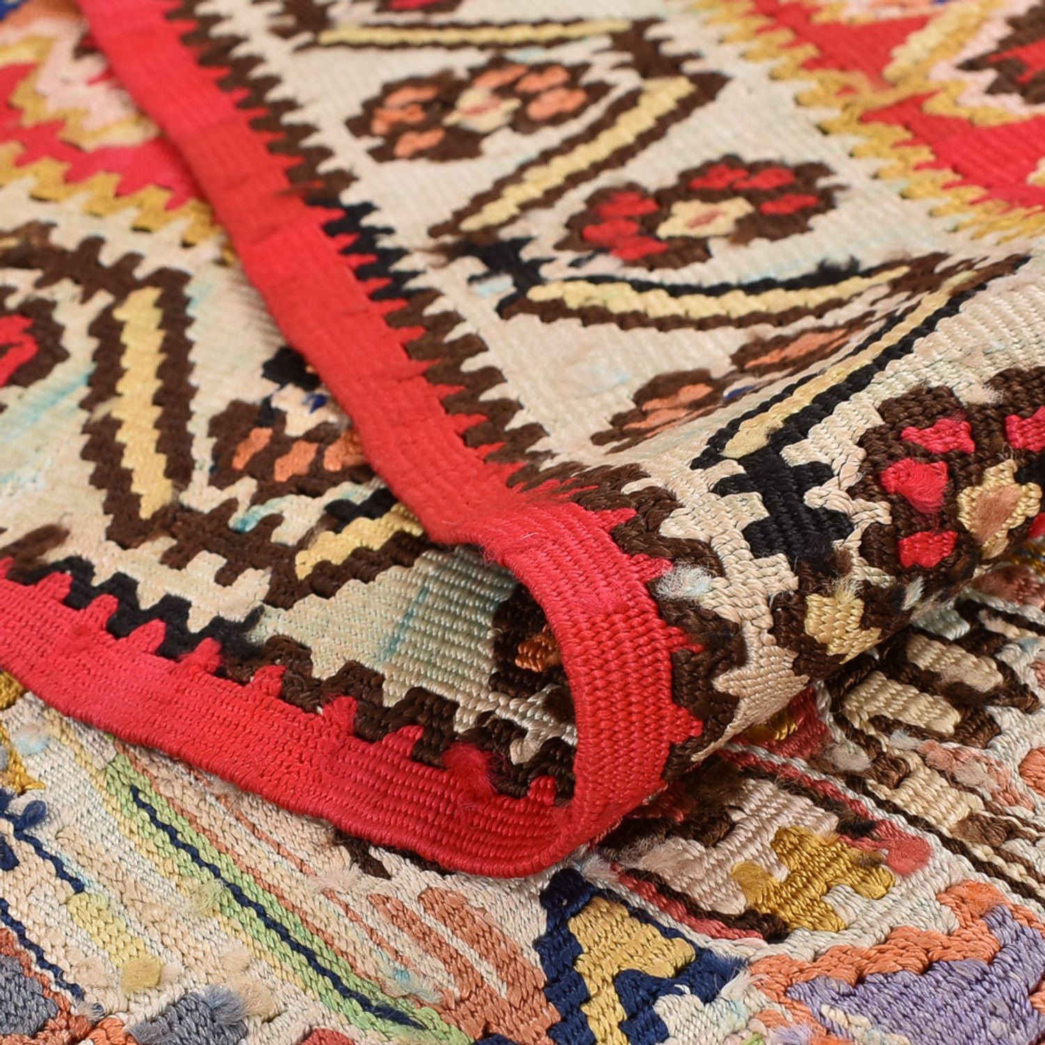 Kelim-tæppe - orientalsk - 250 x 153 cm - lysrød