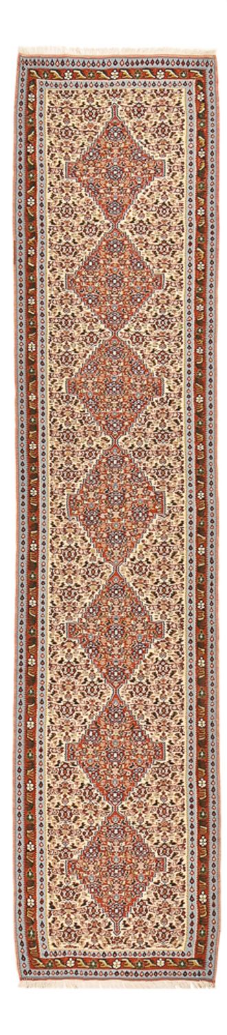 Løber Kelim-tæppe - orientalsk - 393 x 87 cm - beige