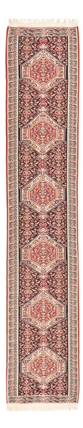 Løber Kelim-tæppe - orientalsk - 395 x 85 cm - mørk beige