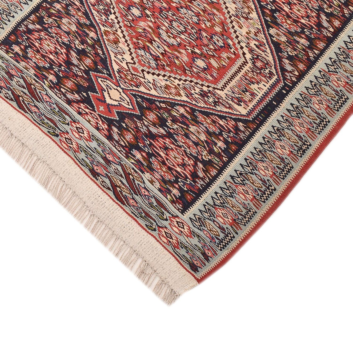 Løber Kelim-tæppe - orientalsk - 395 x 85 cm - mørk beige