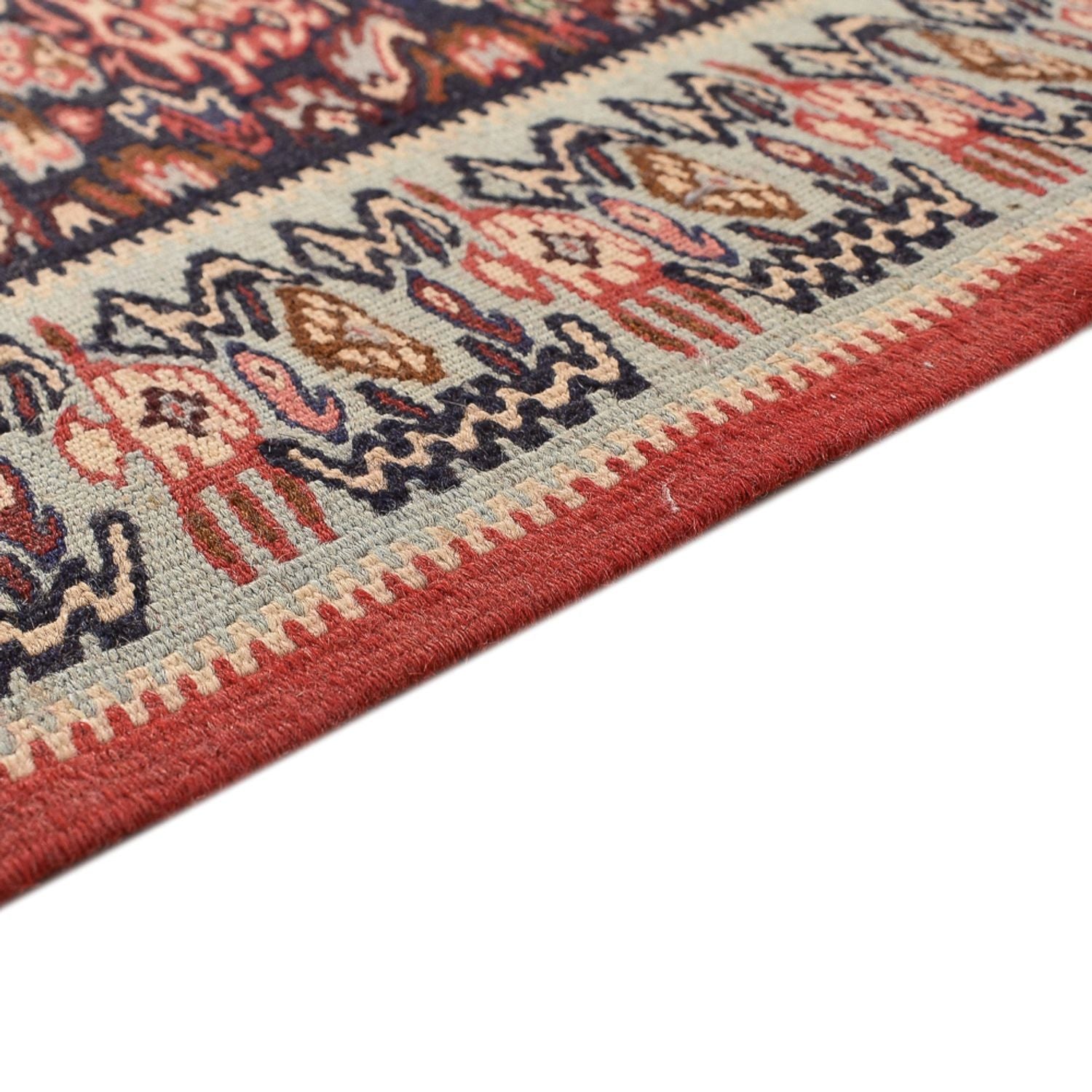 Løber Kelim-tæppe - orientalsk - 395 x 85 cm - mørk beige