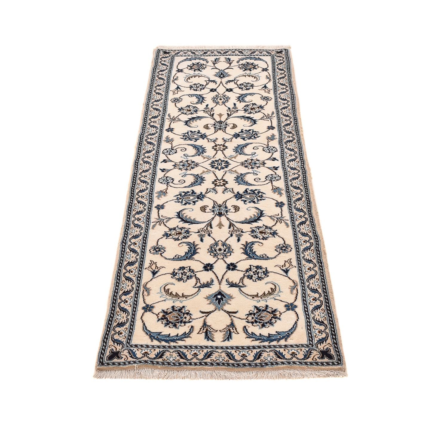 Løber Persisk tæppe - Nain - Royal - 194 x 61 cm - creme