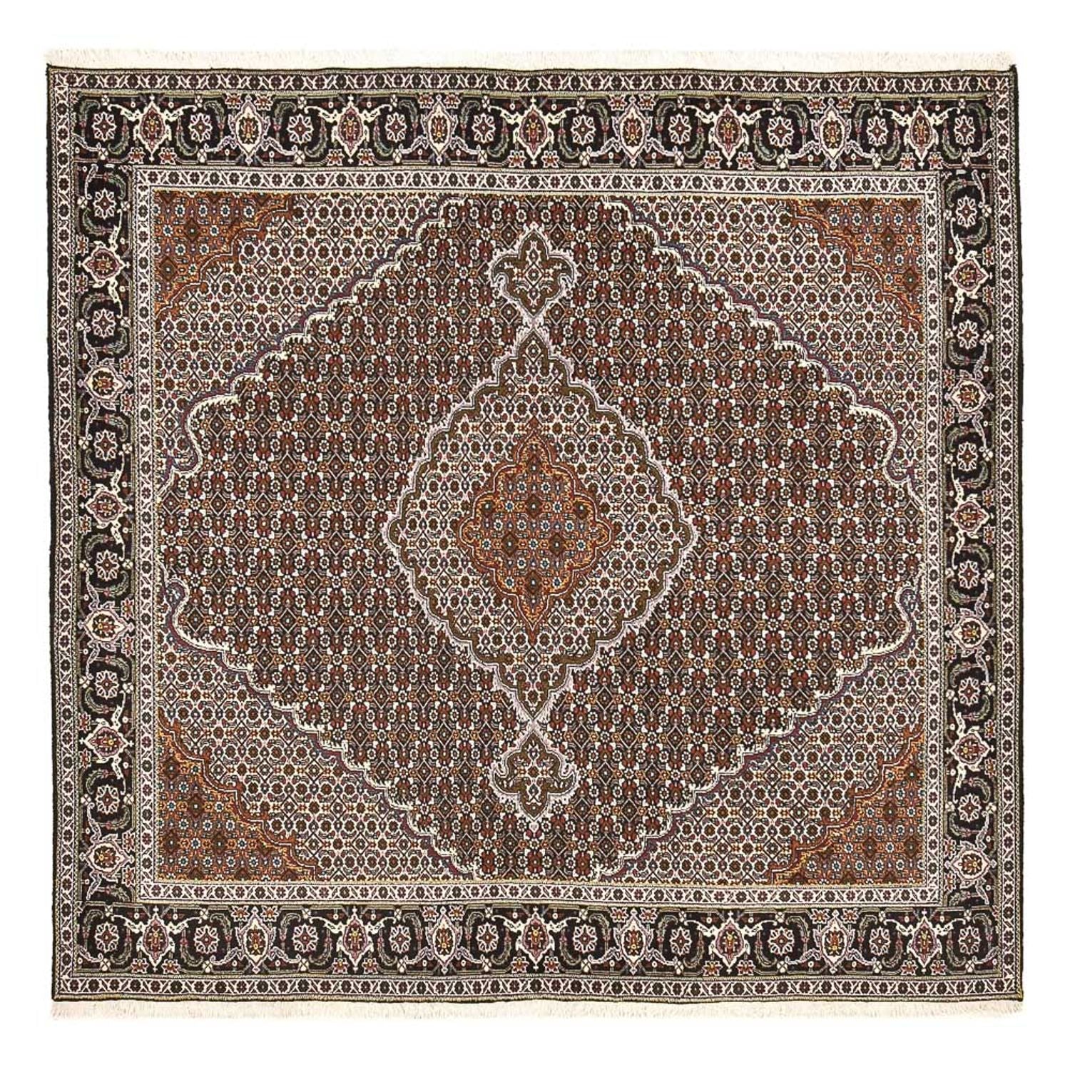Persisk tæppe - Tabriz - Royal firkantet  - 200 x 200 cm - brun