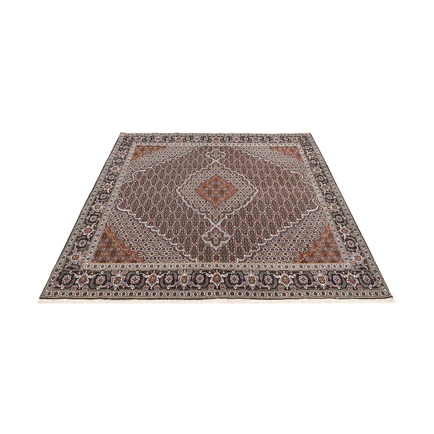 Persisk tæppe - Tabriz - Royal firkantet  - 200 x 200 cm - brun